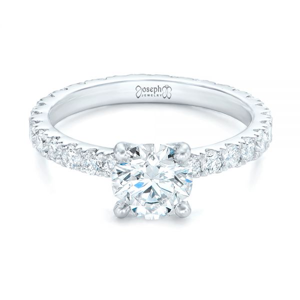 14k White Gold 14k White Gold Custom Diamond Eternity Engagement Ring - Flat View -  102440