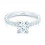 18k White Gold 18k White Gold Custom Diamond Eternity Engagement Ring - Flat View -  102440 - Thumbnail