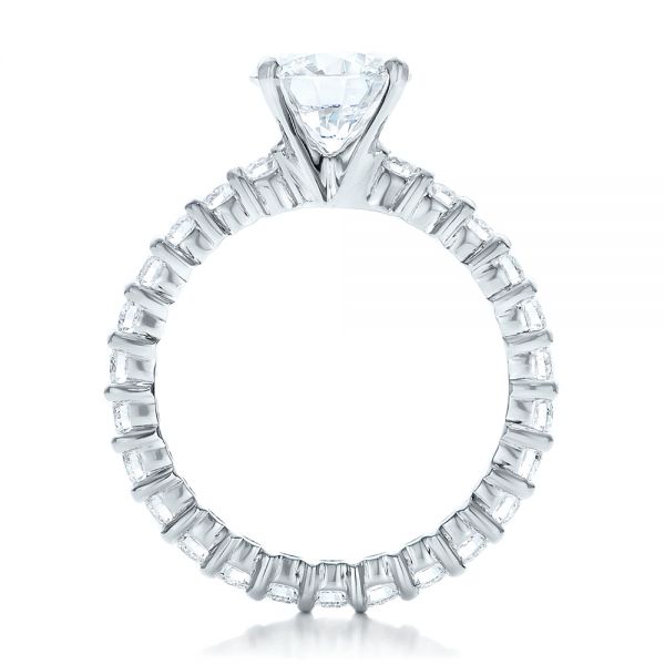 18k White Gold Custom Diamond Eternity Engagement Ring - Front View -  102170