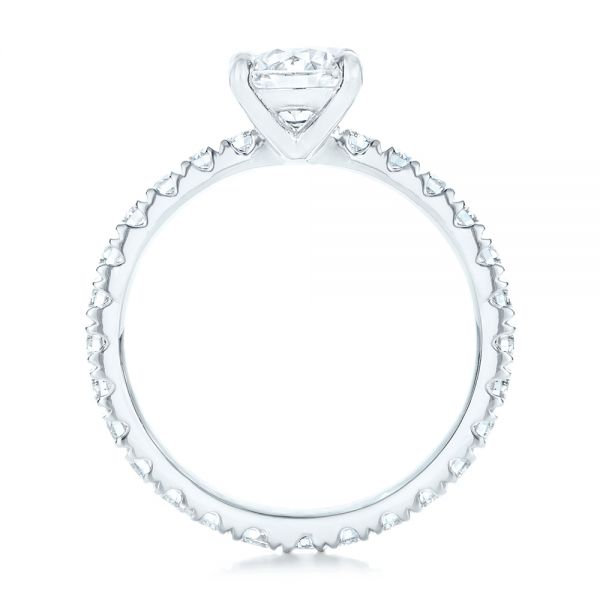 18k White Gold 18k White Gold Custom Diamond Eternity Engagement Ring - Front View -  102440