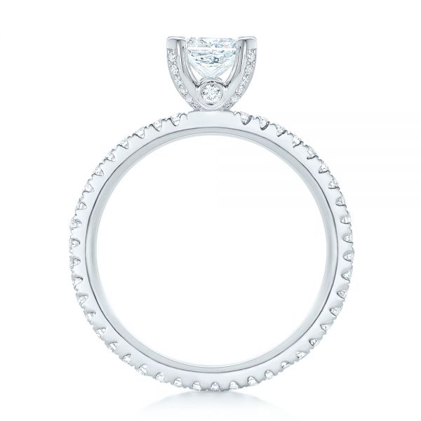 18k White Gold 18k White Gold Custom Diamond Eternity Engagement Ring - Front View -  102919