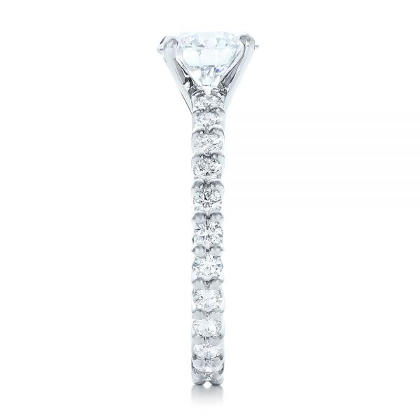 18k White Gold Custom Diamond Eternity Engagement Ring - Side View -  102170