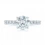 18k White Gold Custom Diamond Eternity Engagement Ring - Top View -  102170 - Thumbnail