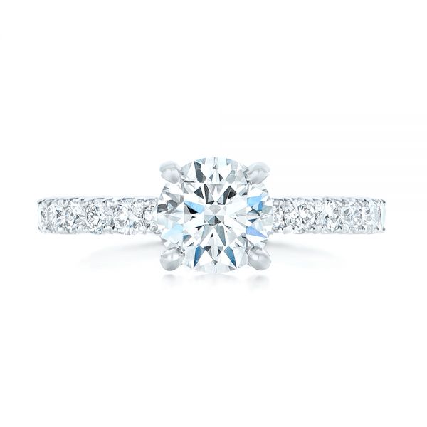 14k White Gold 14k White Gold Custom Diamond Eternity Engagement Ring - Top View -  102440