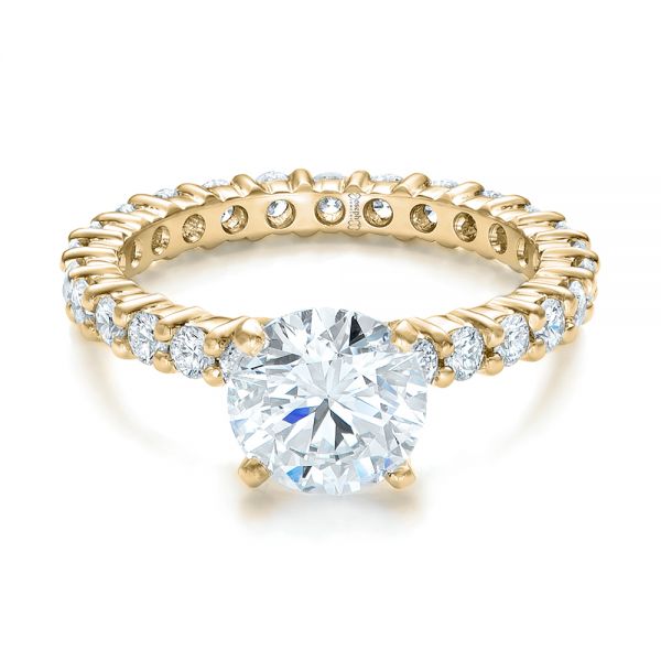 14k Yellow Gold 14k Yellow Gold Custom Diamond Eternity Engagement Ring - Flat View - 102170