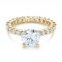 14k Yellow Gold 14k Yellow Gold Custom Diamond Eternity Engagement Ring - Flat View -  102170 - Thumbnail