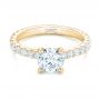 18k Yellow Gold 18k Yellow Gold Custom Diamond Eternity Engagement Ring - Flat View -  102440 - Thumbnail