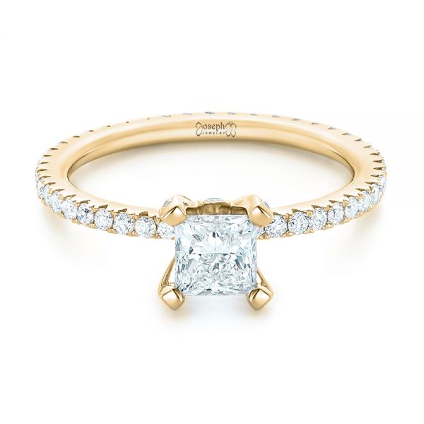 18k Yellow Gold 18k Yellow Gold Custom Diamond Eternity Engagement Ring - Flat View -  102919