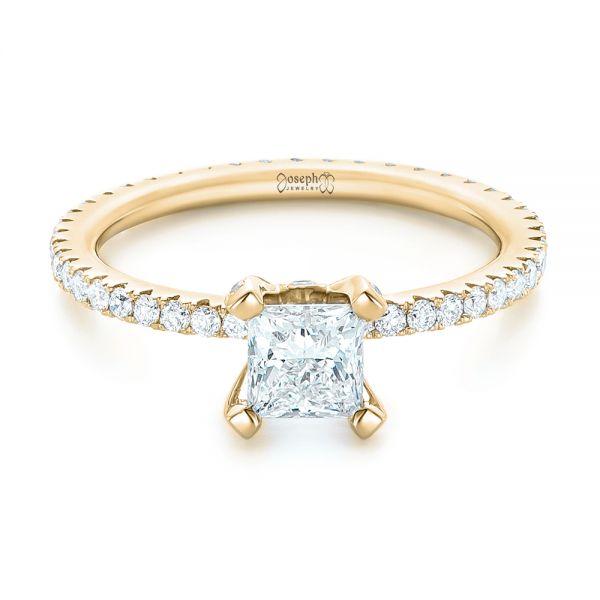 14k Yellow Gold 14k Yellow Gold Custom Diamond Eternity Engagement Ring - Flat View - 102919