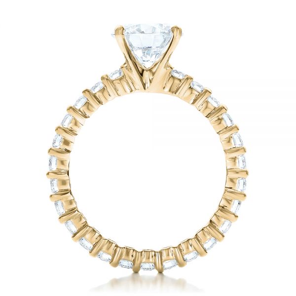 14k Yellow Gold 14k Yellow Gold Custom Diamond Eternity Engagement Ring - Front View -  102170
