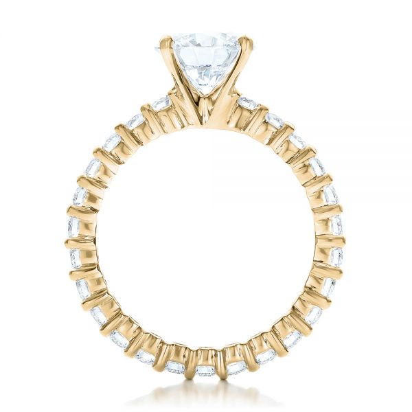 14k Yellow Gold 14k Yellow Gold Custom Diamond Eternity Engagement Ring - Front View - 102170