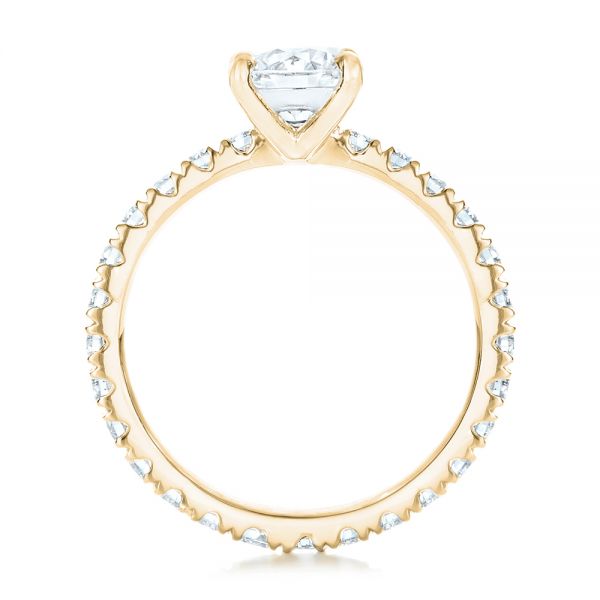 18k Yellow Gold 18k Yellow Gold Custom Diamond Eternity Engagement Ring - Front View - 102440