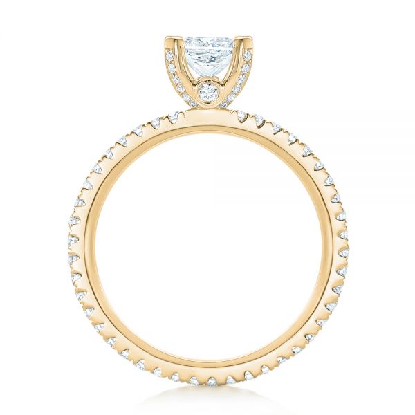 18k Yellow Gold 18k Yellow Gold Custom Diamond Eternity Engagement Ring - Front View -  102919