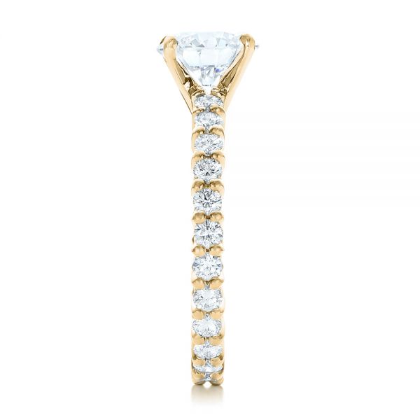 14k Yellow Gold 14k Yellow Gold Custom Diamond Eternity Engagement Ring - Side View -  102170