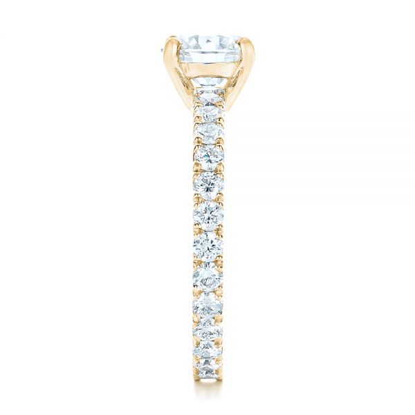 18k Yellow Gold 18k Yellow Gold Custom Diamond Eternity Engagement Ring - Side View -  102440