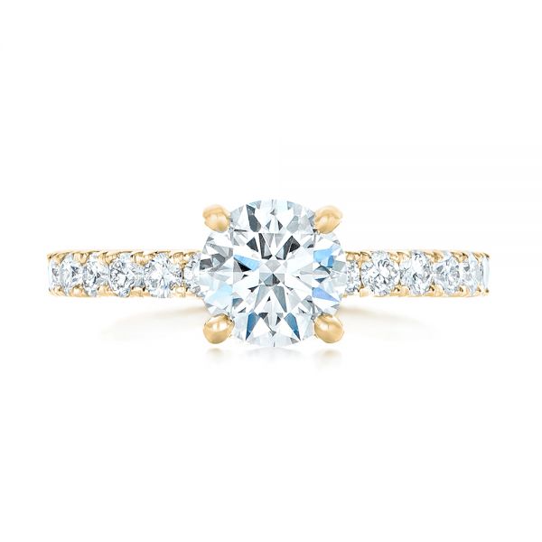 18k Yellow Gold 18k Yellow Gold Custom Diamond Eternity Engagement Ring - Top View -  102440