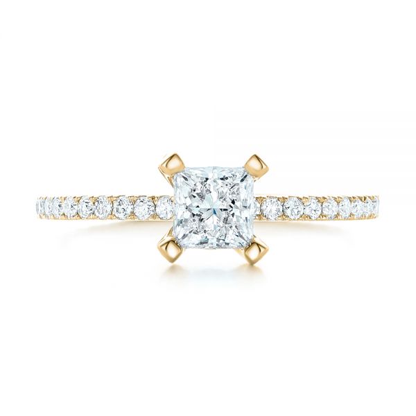18k Yellow Gold 18k Yellow Gold Custom Diamond Eternity Engagement Ring - Top View -  102919
