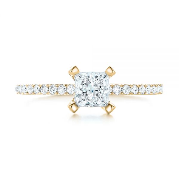 14k Yellow Gold 14k Yellow Gold Custom Diamond Eternity Engagement Ring - Top View - 102919
