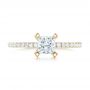 18k Yellow Gold 18k Yellow Gold Custom Diamond Eternity Engagement Ring - Top View -  102919 - Thumbnail