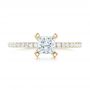 14k Yellow Gold 14k Yellow Gold Custom Diamond Eternity Engagement Ring - Top View -  102919 - Thumbnail