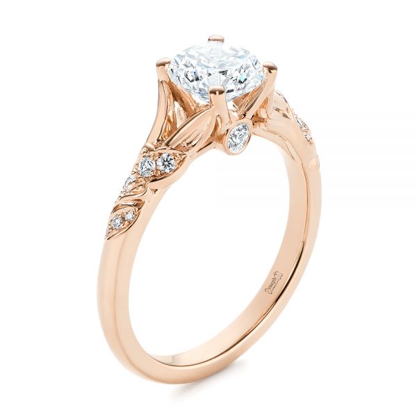 Custom Diamond Floral Engagement Ring - Image