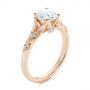 18k Rose Gold 18k Rose Gold Custom Diamond Floral Engagement Ring - Three-Quarter View -  105821 - Thumbnail