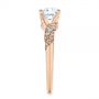 18k Rose Gold 18k Rose Gold Custom Diamond Floral Engagement Ring - Side View -  105821 - Thumbnail