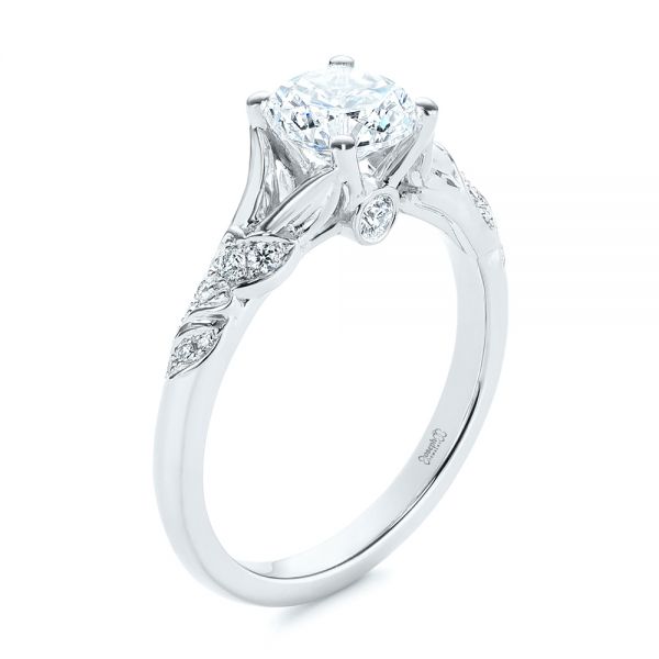 Platinum Custom Diamond Floral Engagement Ring #105821 - Seattle ...