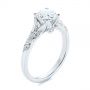  Platinum Platinum Custom Diamond Floral Engagement Ring - Three-Quarter View -  105821 - Thumbnail