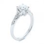 18k White Gold 18k White Gold Custom Diamond Floral Engagement Ring - Three-Quarter View -  105821 - Thumbnail