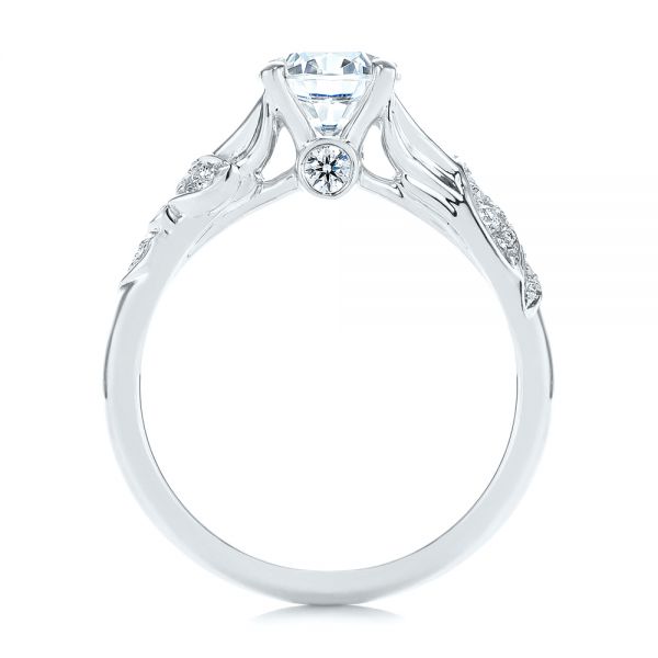  Platinum Platinum Custom Diamond Floral Engagement Ring - Front View -  105821