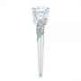 14k White Gold 14k White Gold Custom Diamond Floral Engagement Ring - Side View -  105821 - Thumbnail