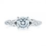  Platinum Platinum Custom Diamond Floral Engagement Ring - Top View -  105821 - Thumbnail