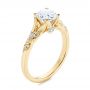 14k Yellow Gold 14k Yellow Gold Custom Diamond Floral Engagement Ring - Three-Quarter View -  105821 - Thumbnail