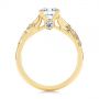 18k Yellow Gold Custom Diamond Floral Engagement Ring - Front View -  105821 - Thumbnail