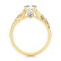 18k Yellow Gold Custom Diamond Floral Engagement Ring - Front View -  105821 - Thumbnail