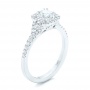  Platinum Platinum Custom Diamond Halo Engagement Ring - Three-Quarter View -  102519 - Thumbnail