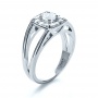  18K Gold 18K Gold Custom Diamond Halo Engagement Ring - Three-Quarter View -  1126 - Thumbnail
