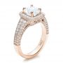 14k Rose Gold 14k Rose Gold Custom Diamond Halo Engagement Ring - Three-Quarter View -  100098 - Thumbnail