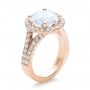 14k Rose Gold 14k Rose Gold Custom Diamond Halo Engagement Ring - Three-Quarter View -  100484 - Thumbnail