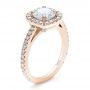 14k Rose Gold 14k Rose Gold Custom Diamond Halo Engagement Ring - Three-Quarter View -  100629 - Thumbnail