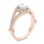 18k Rose Gold 18k Rose Gold Custom Diamond Halo Engagement Ring - Three-Quarter View -  100651 - Thumbnail