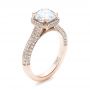14k Rose Gold 14k Rose Gold Custom Diamond Halo Engagement Ring - Three-Quarter View -  101183 - Thumbnail