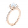 14k Rose Gold 14k Rose Gold Custom Diamond Halo Engagement Ring - Three-Quarter View -  101224 - Thumbnail