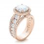 14k Rose Gold 14k Rose Gold Custom Diamond Halo Engagement Ring - Three-Quarter View -  102158 - Thumbnail