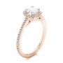 14k Rose Gold 14k Rose Gold Custom Diamond Halo Engagement Ring - Three-Quarter View -  102317 - Thumbnail