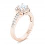 14k Rose Gold 14k Rose Gold Custom Diamond Halo Engagement Ring - Three-Quarter View -  102437 - Thumbnail