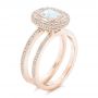 14k Rose Gold 14k Rose Gold Custom Diamond Halo Engagement Ring - Three-Quarter View -  102542 - Thumbnail