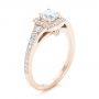18k Rose Gold 18k Rose Gold Custom Diamond Halo Engagement Ring - Three-Quarter View -  102597 - Thumbnail