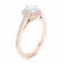 18k Rose Gold 18k Rose Gold Custom Diamond Halo Engagement Ring - Three-Quarter View -  102692 - Thumbnail